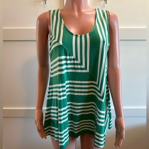 Anthropologie Puella Sleeveless green/white tank sz L